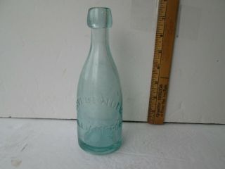 Antique Williamsport Pa.  Squat Soda Bottle 7.  5in.  Tall Levi Bender Circa 1860 - 1870