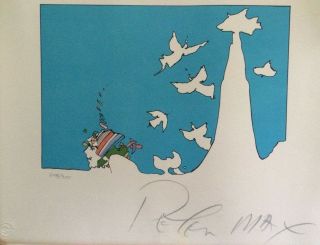 Early Print Rare Peter Max Signed Lithograph Limited Edition Full Signature