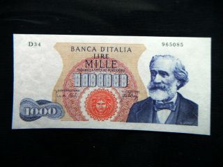 1965 Italy Rare Banknote 1000 Lire Xf,  /aunc Verdi Musician