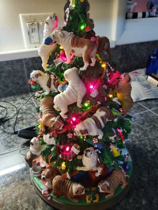 Danbury English Bulldog Lighted Christmas Tree With Bone Star Rare