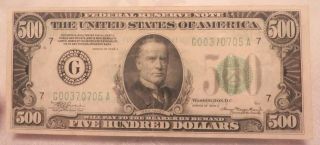 500 Dollar Bill 1934a $500 Five Hundred Dollar Chicago Federal Reserve Note Rare