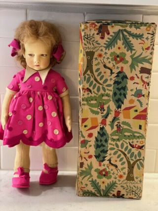 Rare Antique And Lenci Felt Doll 16 " Tall