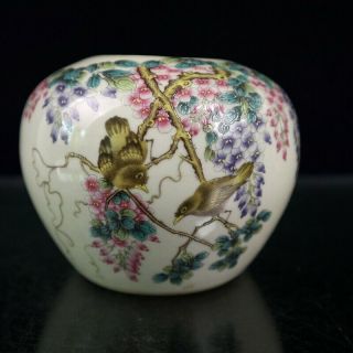 Chinese Jingdezhen Famille Rose Porcelain Magpie Bird Flower Pot