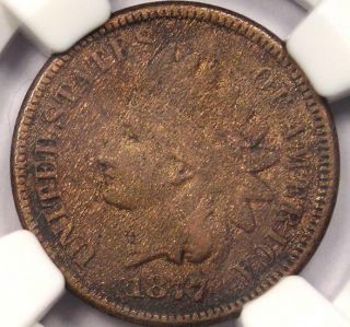 1877 Indian Cent 1c - Certified Ngc Xf Details (ef) - Rare Key Early Date Penny