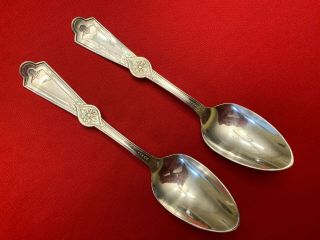Roman Holmes Booth & Haydens Silverplate Set Of 2 Serving Spoons 1884