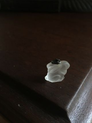 Antique 1920’s Cracker Jack Frosted Glass Rabbit Charm