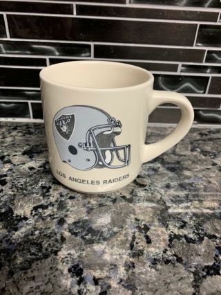 Vintage 1980s Los Angeles Raiders Ceramic Coffee Cup Mug Nfl Football - Rare Frshp