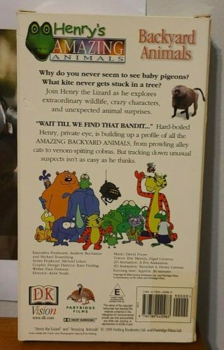 Henry ' s Animals - Backyard Animals - VHS Tape Vintage 2