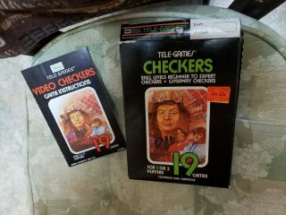 Ultra Rare Sears Tele - Games Video Checkers Cib Atari 2600 Nes