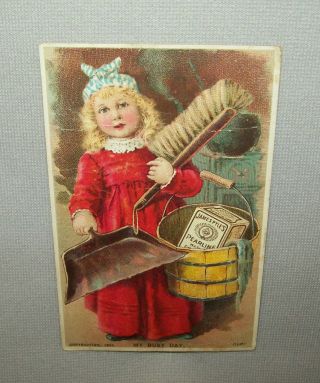 Old Antique Vtg Ca 1890s Litho Trade Card Pearline Washing Compound