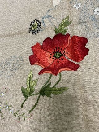 Vintage Unfinished Vintage 1920’s Arts & Crafts Satin Stitch Embroidery