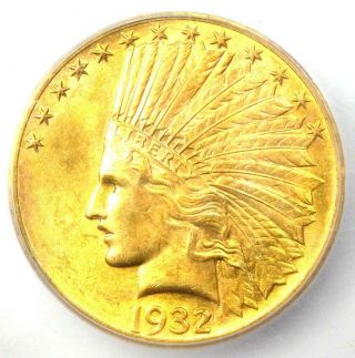 1932 Indian Gold Eagle $10 Coin - Certified Icg Ms62 (bu Unc) - Rare Gold Coin