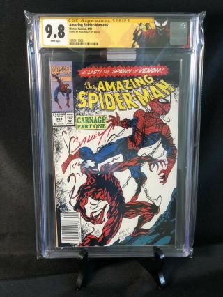 Spiderman 361 Cgc 9.  8 Ss Signed Mark Bagley 1st Carnage Rare Newsstand