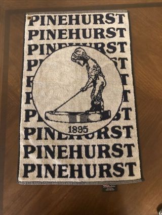 Sir Christopher Hatton Pinehurst 1895 Golf Towel Blue & Tan Rare Htf Belgium