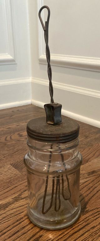Primitive Antique Glass Jar Mixer