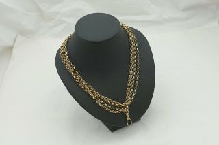 Rare Victorian 9ct Gold Belcher Long Guard Chain 29.  3 Grams