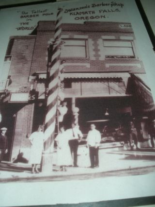 Vintage Barber Shop Wall Art - - The Tallest Barber Pole No.  504