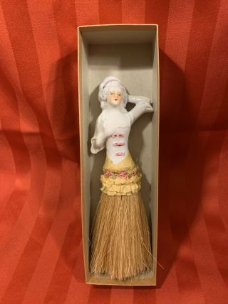 Vintage 1920s 8 " Porcelain Half Doll Clothing Brush Duster German Japan