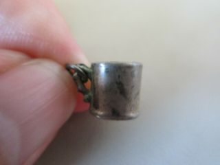 Antique Vintage Victorian English Sterling Silver Cup Fob Charm Pendant Necklace