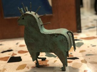 Mid Century Modern Brutalist Horse Sculpture Abstract After Jere Art Bronze Look