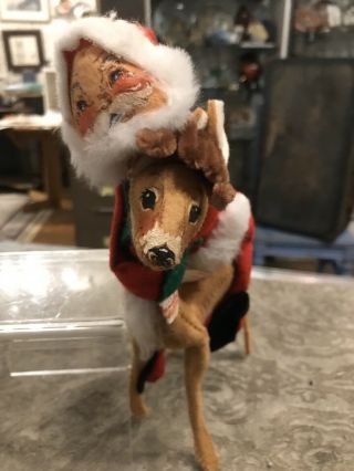 Vintage Anna Lee Doll Reindeer And Santa