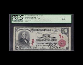 Rare 1902 $20 Red Seal National York Pcgs Very Fine 25