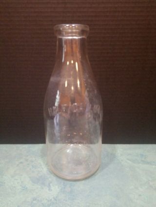 Antique Vintage Half Gallon Clear Glass Milk Bottle Jug Liquid