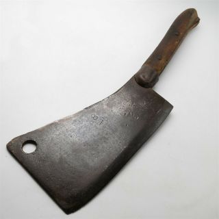 Vtg / Antique L& Ij White 1837 No.  8 Large Meat Cleaver Butcher Knife Project