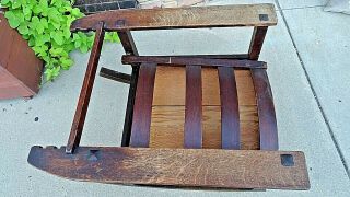 Stickley Rare Antique Arts & Craft Mission Quarter sawn oak Morris Rocking Chair 4