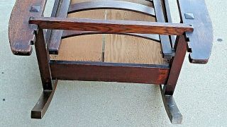 Stickley Rare Antique Arts & Craft Mission Quarter sawn oak Morris Rocking Chair 5