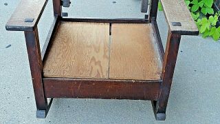 Stickley Rare Antique Arts & Craft Mission Quarter sawn oak Morris Rocking Chair 6