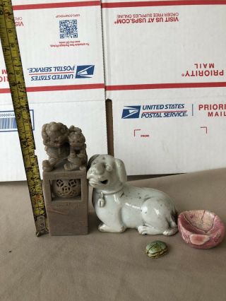Chinese Porcelain Foo Dogs Seal