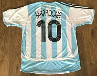 rare hand signed Diego Maradona Argentina Shirt with 3