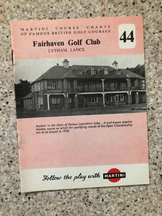 Very Rare 1957 Fairhaven Golf Club Martini Course Chart Number 44 Out Of 60