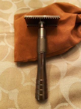 Wolfman Antique Bronze WR1 Open Comb OC Safety Razor with WRH7 Handle - RARE 6