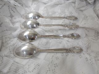 Oneida Community Silverplate 1953 BALLAD - 4 Oval Soup Spoons 2