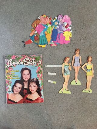 Vintage 1961 Lennon Sisters Paper Dolls Clothing Accessories Lawrence Welk