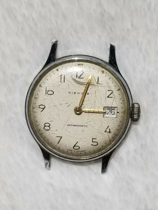 Rare Vintage Wind Up Kienzle Silver Toned Watch Face Made In Germany