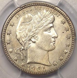 1901 - O Barber Quarter 25c - Pcgs Uncirculated Details - Rare Bu Ms Unc Coin