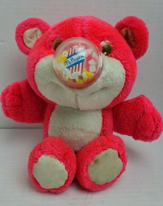 Vintage Playskool Nosy Bear Red Plush Popcorn Nose 1987 Stuffed Animal 10 "