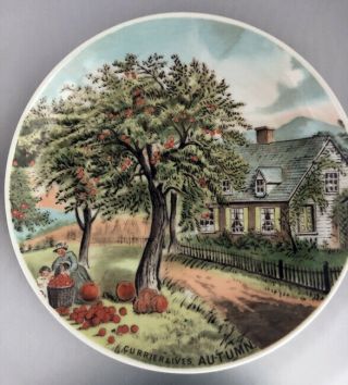 RARE Vintage Currier And Ives All Four Seasons on Plates 6.  5 