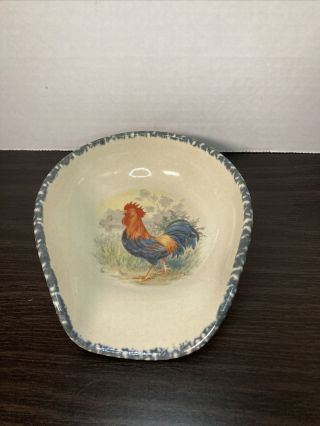 Rare Home & Garden Party Spoon Rest - Rooster Pattern 1999 Euc