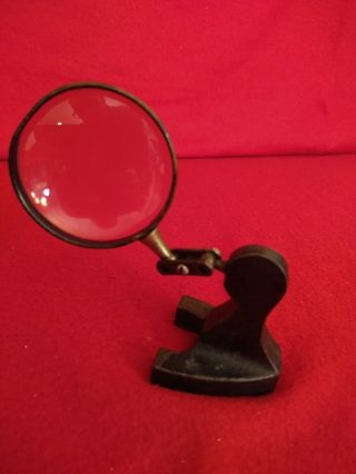 Vintage Antique Adjustable Jewelers Magnifying Glass Cast Iron