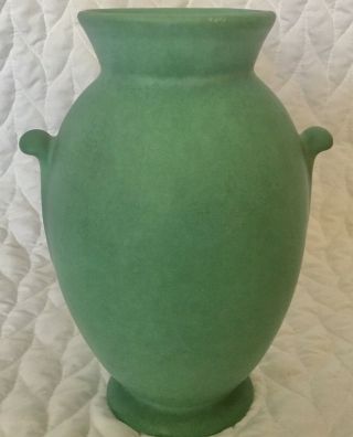 Weller Art Pottery Antique Vase In Matte Green,  Signed