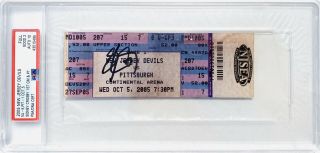 Sidney Crosby 87 Signed Pittsburgh Penguins Hockey Debut Ticket Psa/dna Rare