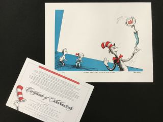 " Up - Up With A Fish " Dr.  Seuss Art (ted Geisel) Limited Edition Very Rare Print