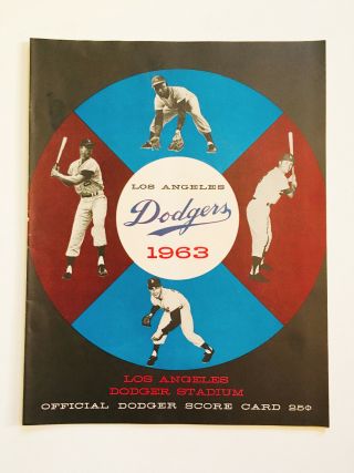 Rare Vintage 1963 La Dodgers Baseball Official Program Score Card 2