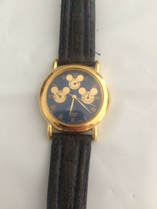 Vintage Gold Plated Lorus Disney Mickey Mouse Calendar Unisex Watch - 2