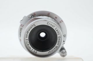 Leica 28mm f5.  6 Summaron Screw Mount LTM M39 Lens,  CLA ' d Youxin Ye,  RARE,  BEAUTY 6