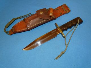 Rare Vietnam War Randall Model 14 Fighting Knife W/ Riveted Sheath
